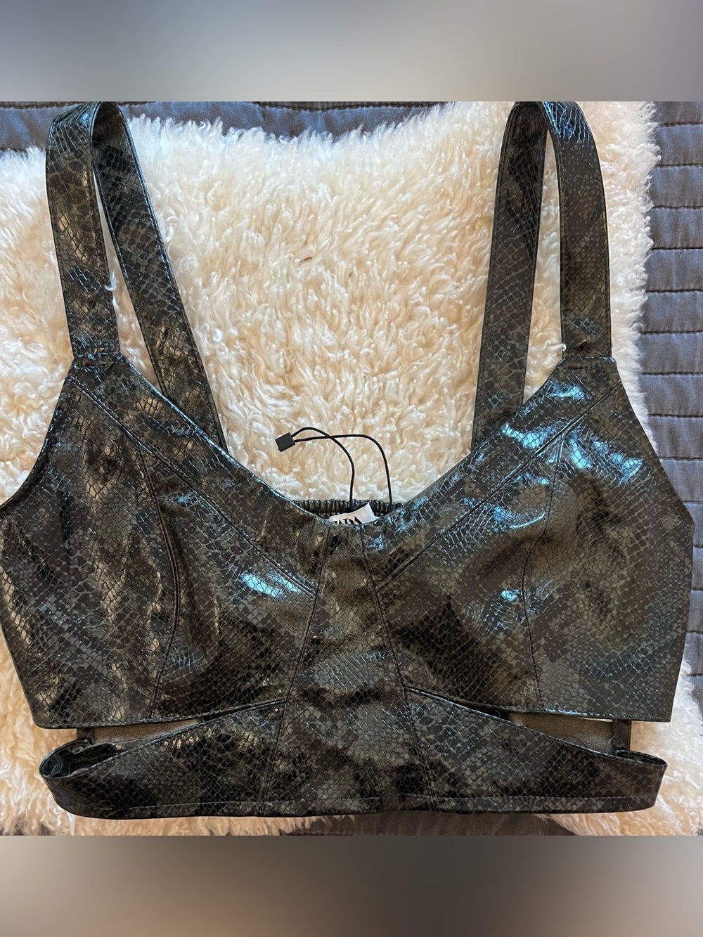 ZARA Snakeskin crop top Size M